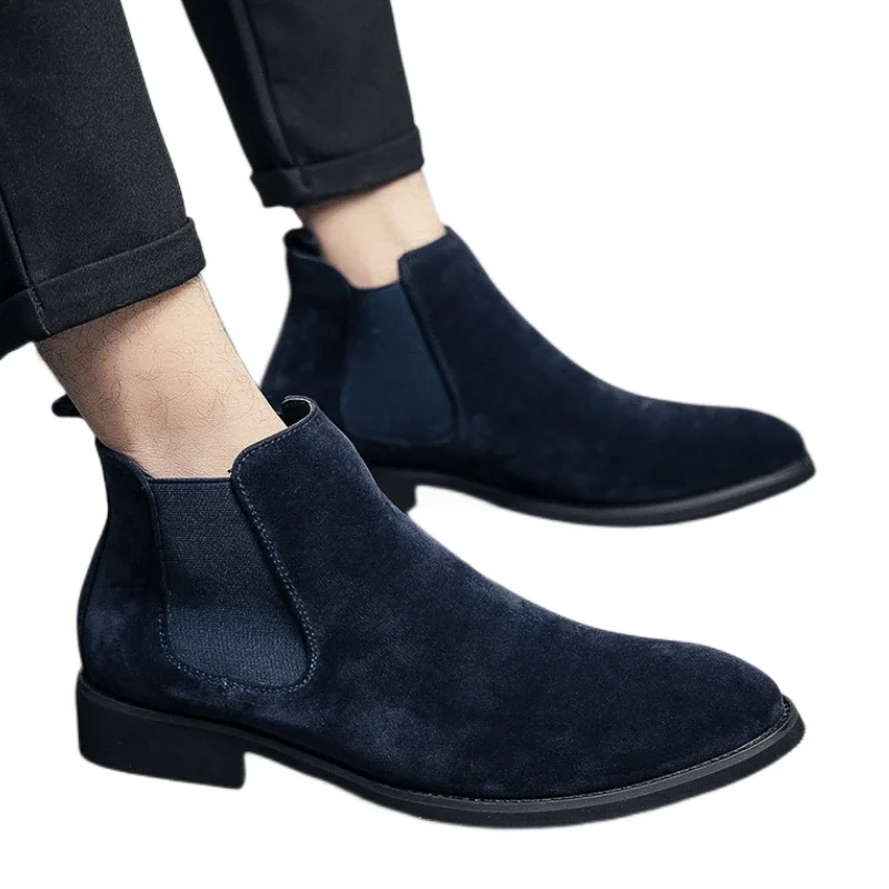 Blue Chelsea Men's Boots Flock Business Wedding Handmade Formal Shoes Size 38-48 Mens Ankle Boots
Blue Chelsea Men's Boots Flock Business Wedding Handmade Formal Shoes Size 38-48 Mens Ankle Boots