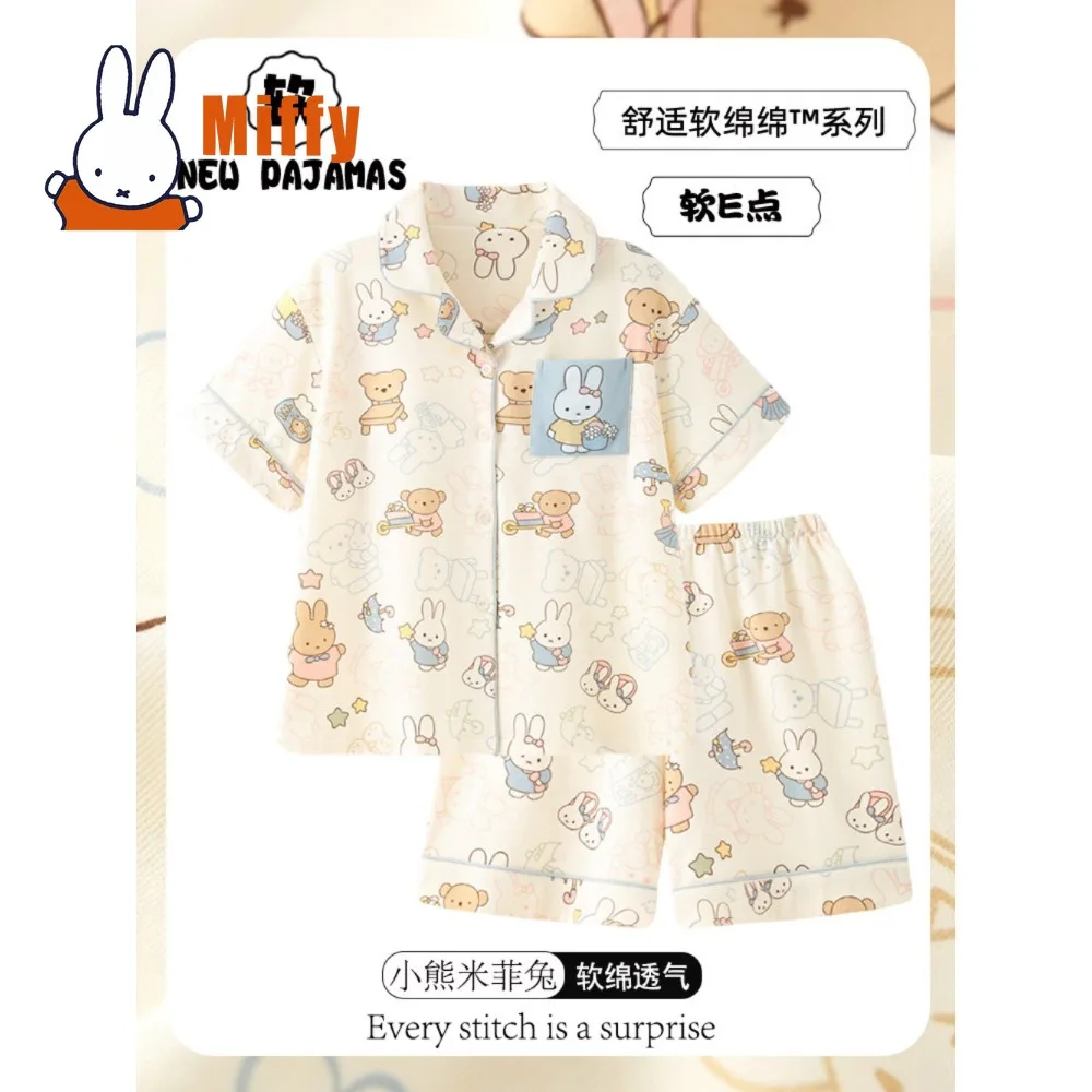 Kawaii Miffy Summer Breathable Pajamas Cute Rabbit Soft Pure Cotton Breathable Short Sleeve Shorts Homewear Loungewear Gift
Kawaii Miffy Summer Breathable Pajamas Cute Rabbit Soft Pure Cotton Breathable Short Sleeve Shorts Homewear Loungewear Gift