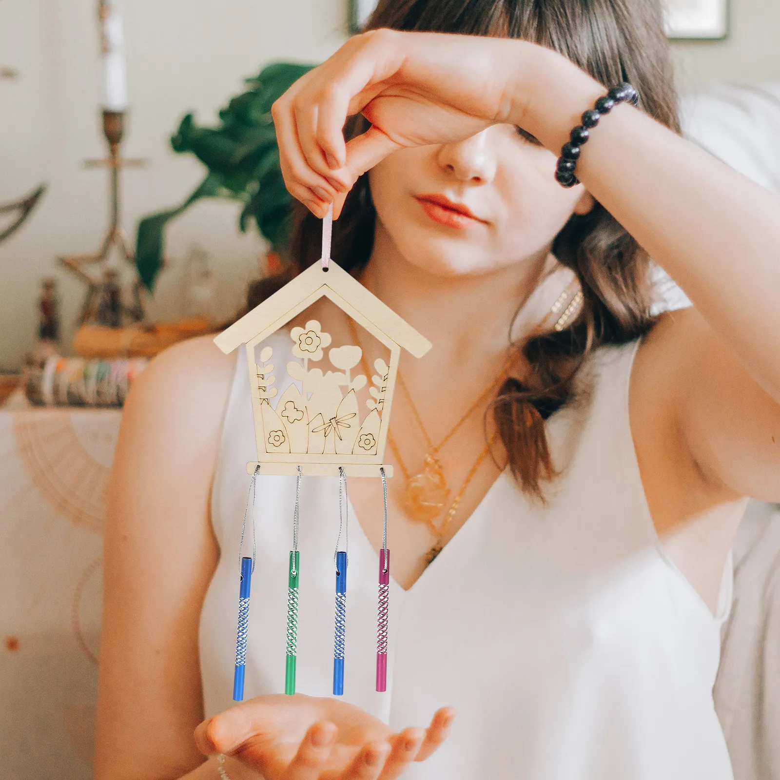 1Set DIY Wood Wind Chimes Unfinished Hanging Decoration Colorful Tubes Ribbon Rhinestone Kit for Home Outdoor Garden Balcony
1Set DIY Wood Wind Chimes Unfinished Hanging Decoration Colorful Tubes Ribbon Rhinestone Kit for Home Outdoor Garden Balcony