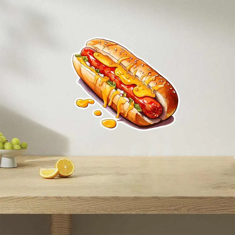 Hot Dog Fast Food Wall Stickers Kitchen Decoration Dining Room Living Room Cabinet Refrigerator Home Decoration Stickers M1162
Hot Dog Fast Food Wall Stickers Kitchen Decoration Dining Room Living Room Cabinet Refrigerator Home Decoration Stickers M1162