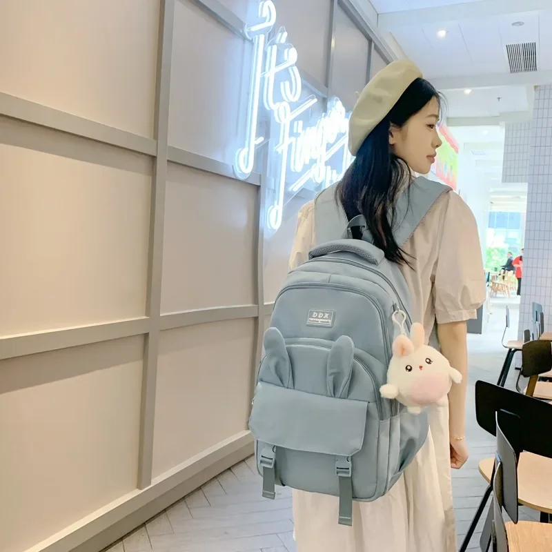 Рюкзак Oxford с заячьими ушками для девочек-подростков, милый школьный рюкзак Kawaii, стильная студенческая сумка для книг с брелоком
Рюкзак Oxford с заячьими ушками для девочек-подростков, милый школьный рюкзак Kawaii, стильная студенческая сумка для книг с брелоком