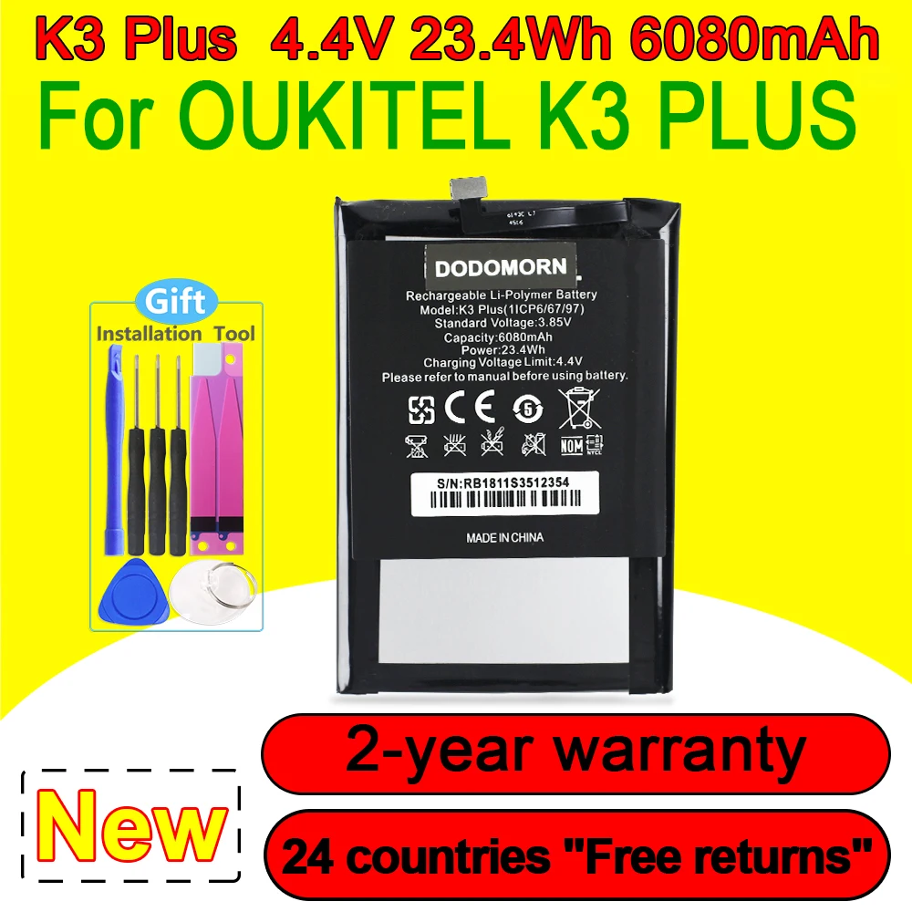 100% Новый аккумулятор для смартфона OUKITEL K3 PLUS в наличии, высокое качество
100% Новый аккумулятор для смартфона OUKITEL K3 PLUS в наличии, высокое качество