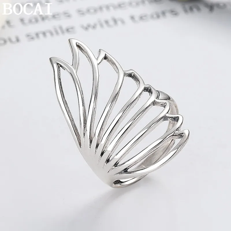 BOCAI New S925 Silver Jewelry Vintage Hollow Wings Engagement Ring Women's Choice Gift
BOCAI New S925 Silver Jewelry Vintage Hollow Wings Engagement Ring Women's Choice Gift