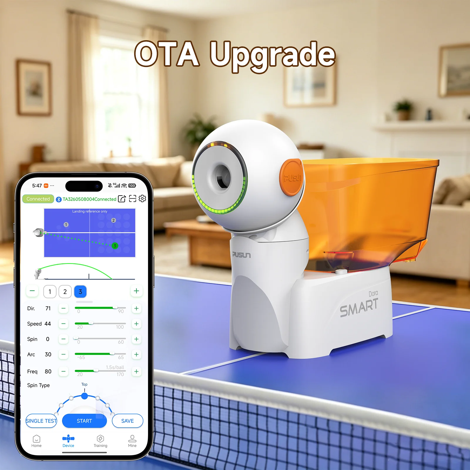 PUSUN High Quality Desktop Table Tennis Robot Built-in Preset Training Drills, App/Remote Control, DORA Smart Pro
PUSUN High Quality Desktop Table Tennis Robot Built-in Preset Training Drills, App/Remote Control, DORA Smart Pro