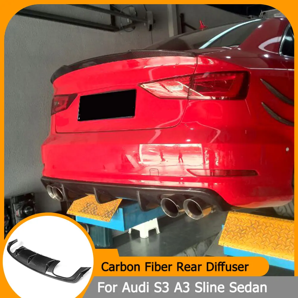 Carbon Fiber / FRP Rear Bumper Diffuser Lip Spoiler for Audi S3 A3 Sline Sedan 4-Door 2013-2016 Dual Exhaust Two Outlet Diffuser
Carbon Fiber / FRP Rear Bumper Diffuser Lip Spoiler for Audi S3 A3 Sline Sedan 4-Door 2013-2016 Dual Exhaust Two Outlet Diffuser