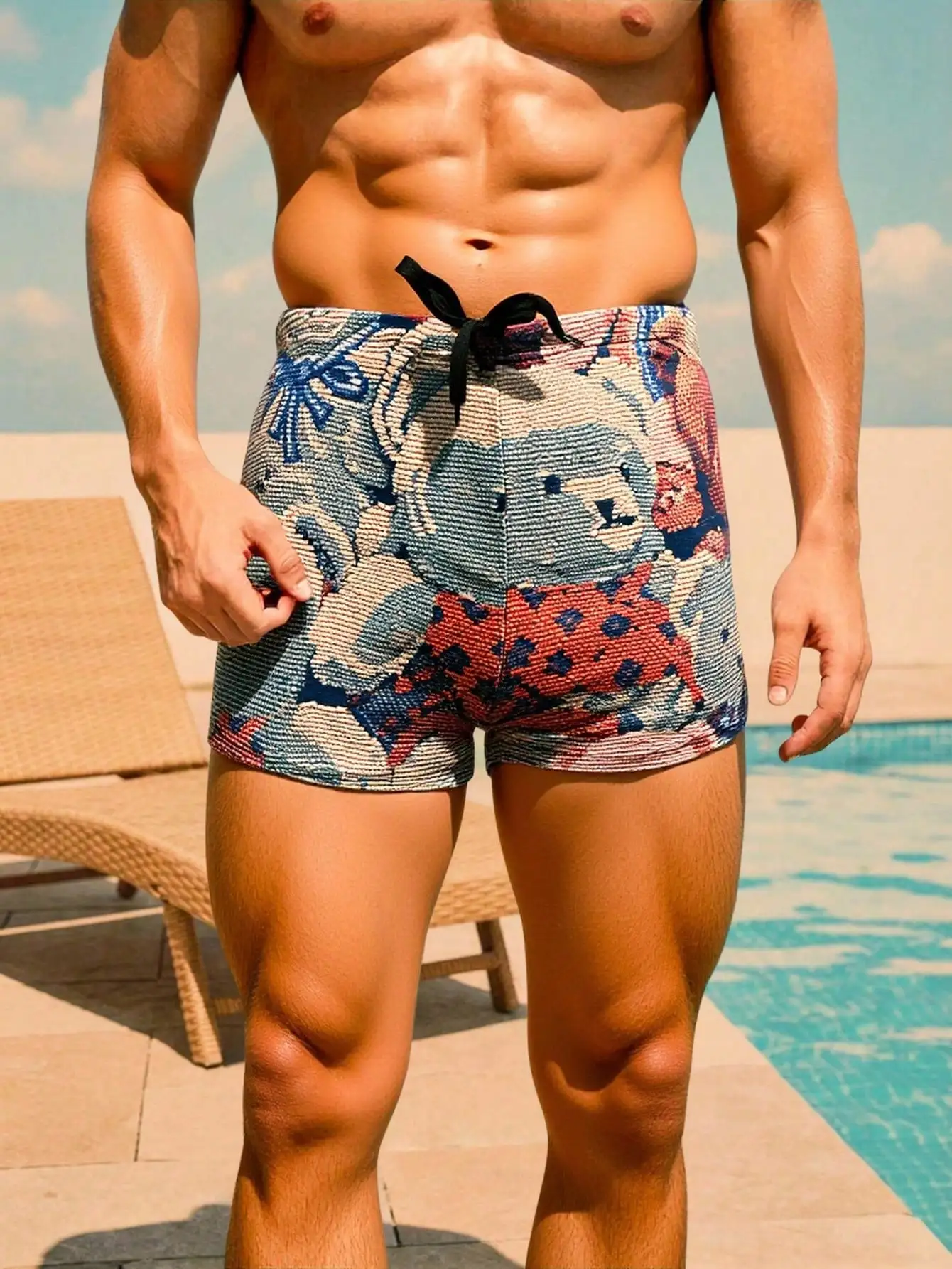 Men's Casual Beach Bear & Bow Tie Print Drawstring Waist Swim Trunks
Men's Casual Beach Bear & Bow Tie Print Drawstring Waist Swim Trunks