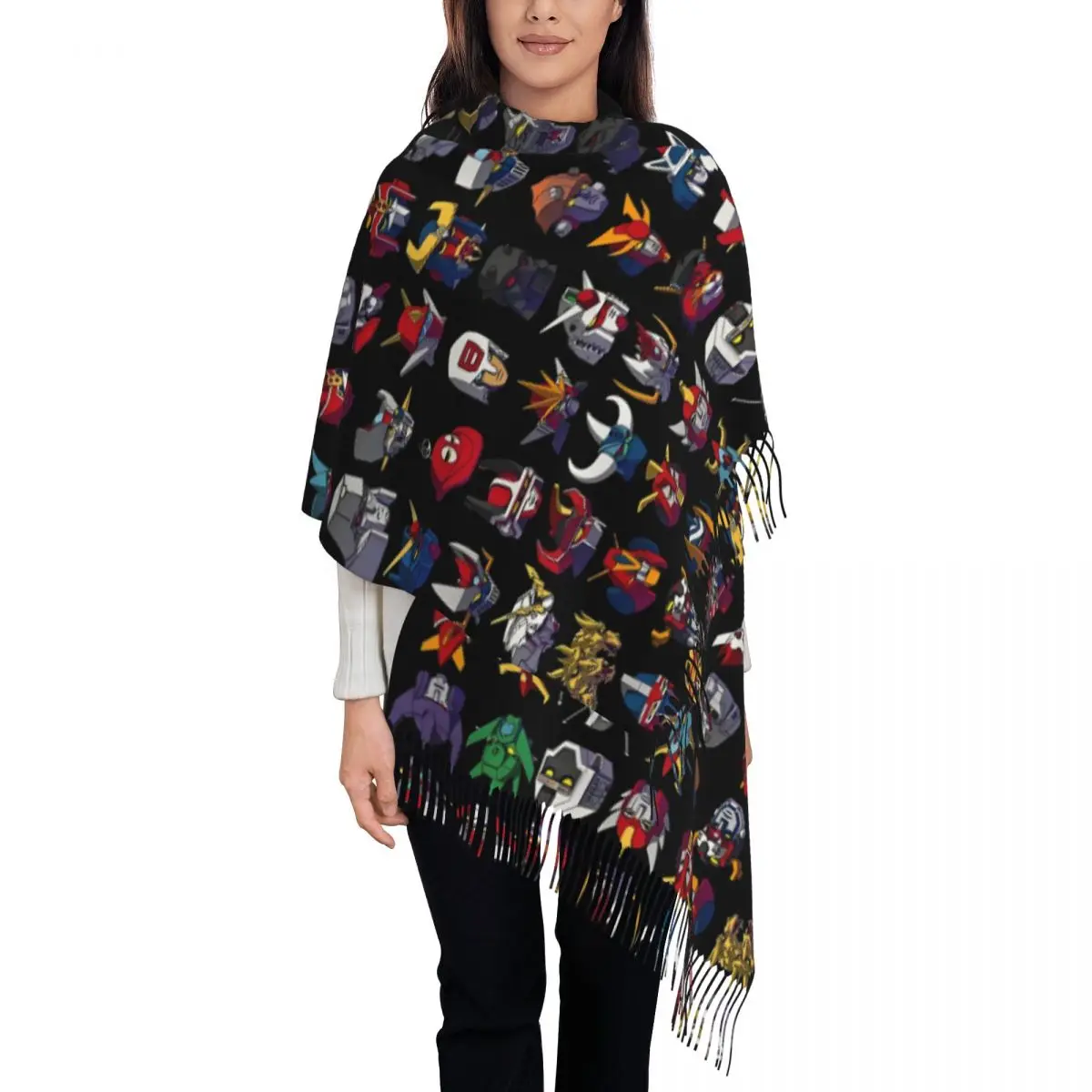 Goldorak Grendizer Goldrake UFO Robot Tassel Scarf Women Soft Anime Mechanical Warrior Shawl Wrap Ladies Winter Fall Scarves
Goldorak Grendizer Goldrake UFO Robot Tassel Scarf Women Soft Anime Mechanical Warrior Shawl Wrap Ladies Winter Fall Scarves