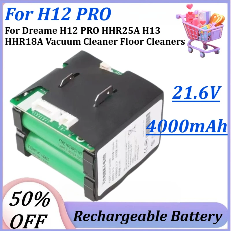 New High-Quality Upgrade 4000mAh 21.6V Rechargeable Batteries for Dreame H12 PRO HHR25A H13 HHR18A Vacuum Cleaner Floor Cleaners
New High-Quality Upgrade 4000mAh 21.6V Rechargeable Batteries for Dreame H12 PRO HHR25A H13 HHR18A Vacuum Cleaner Floor Cleaners