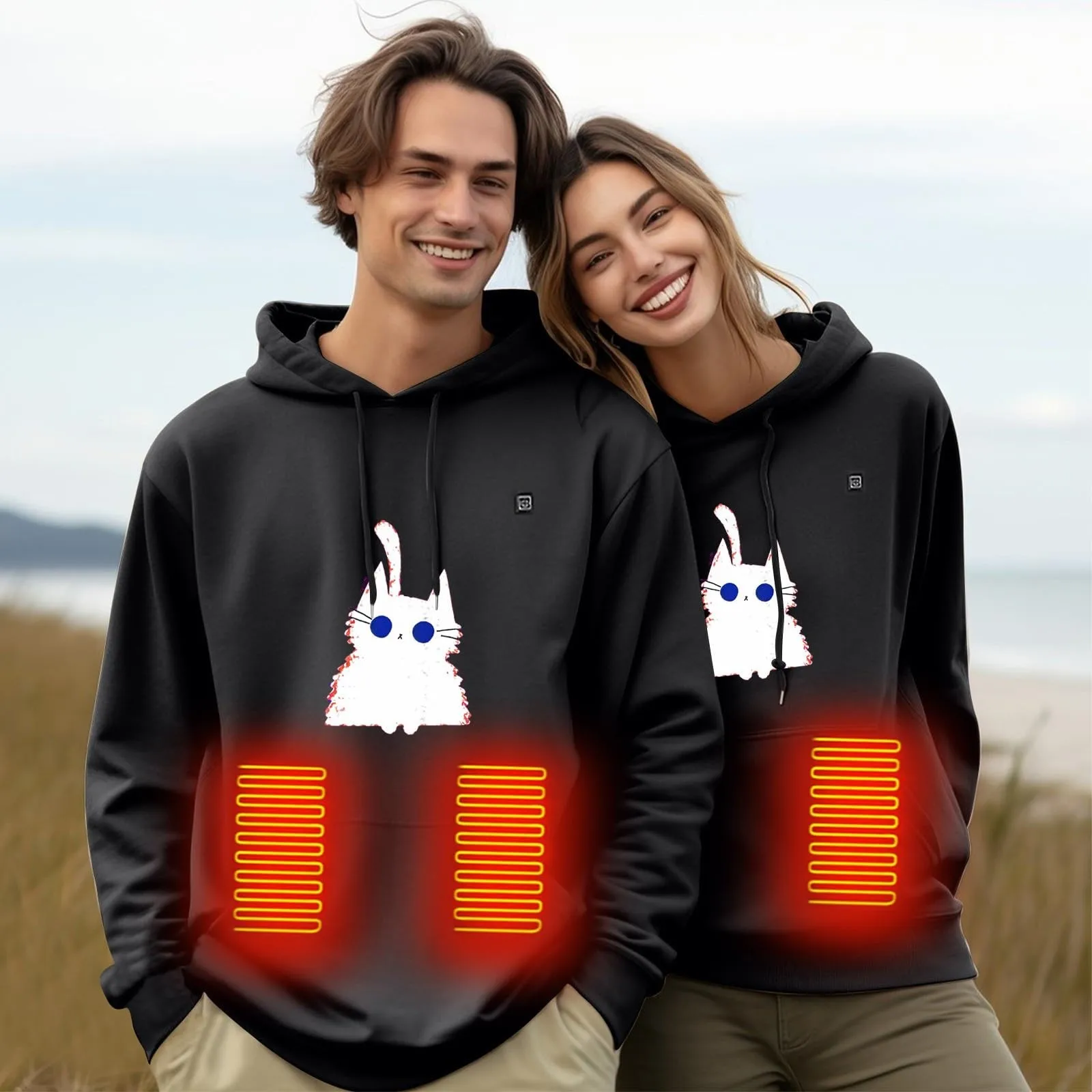 Autumn 5 Zones Heating Couple Clothes Oversize Men Women Cartoon Cat Print Long Sleeve USB Electric Heated Pullover Sweatshirts
Autumn 5 Zones Heating Couple Clothes Oversize Men Women Cartoon Cat Print Long Sleeve USB Electric Heated Pullover Sweatshirts