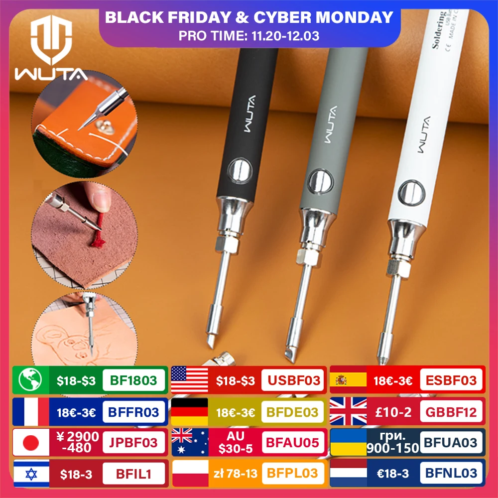 WUTA USB Charging Thread Cord Burner Welding Pen Portable Soldering Iron 5V Wax Melt Wire Burner for Jewelry,Leathercraft,Crayon
WUTA USB Charging Thread Cord Burner Welding Pen Portable Soldering Iron 5V Wax Melt Wire Burner for Jewelry,Leathercraft,Crayon