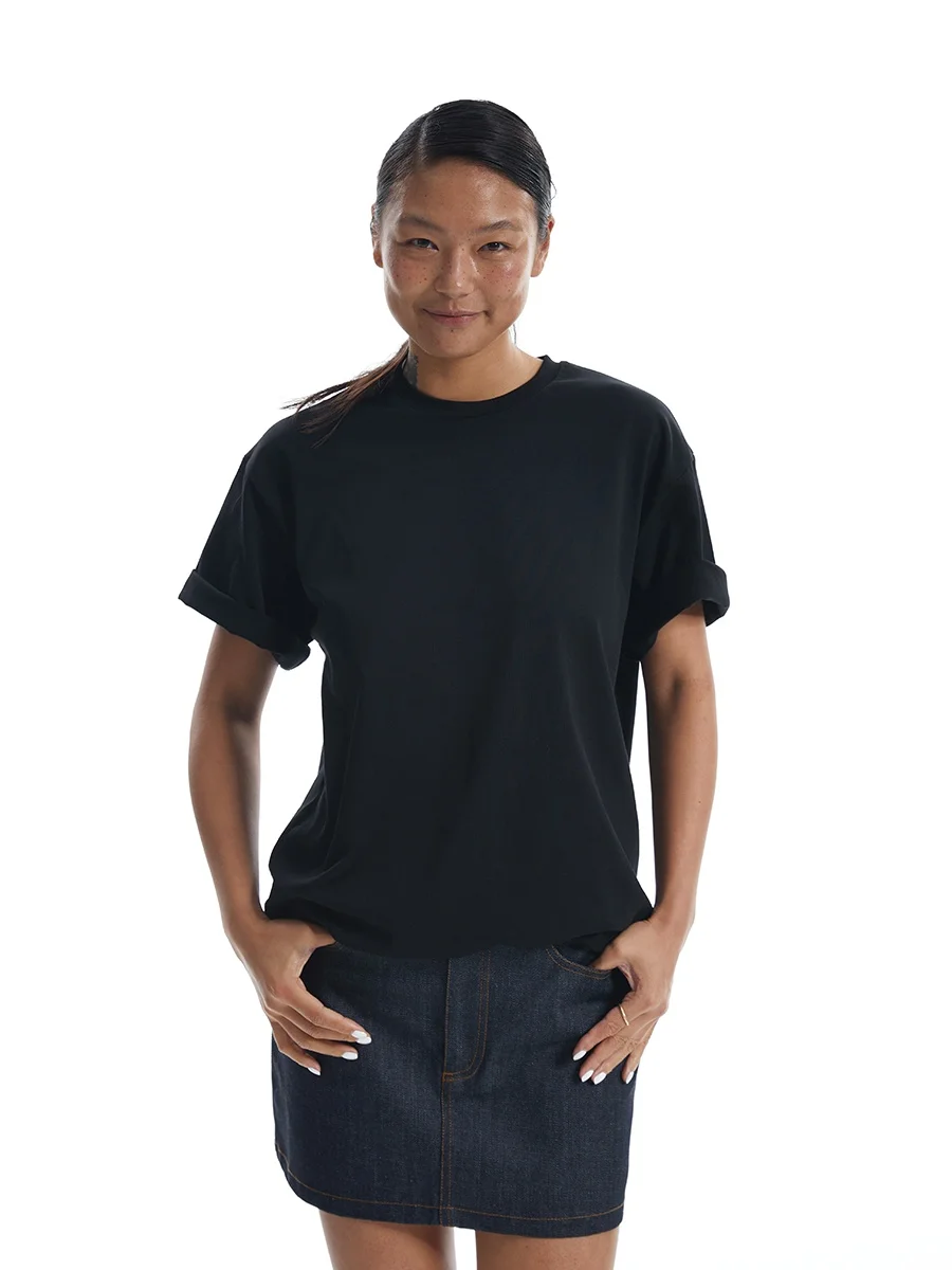 Loose Fit Cotton round Neck Short Sleeve T-Shirt Classic Style Casual Comfortable Women's Top Summer Essential Basic Color
Loose Fit Cotton round Neck Short Sleeve T-Shirt Classic Style Casual Comfortable Women's Top Summer Essential Basic Color