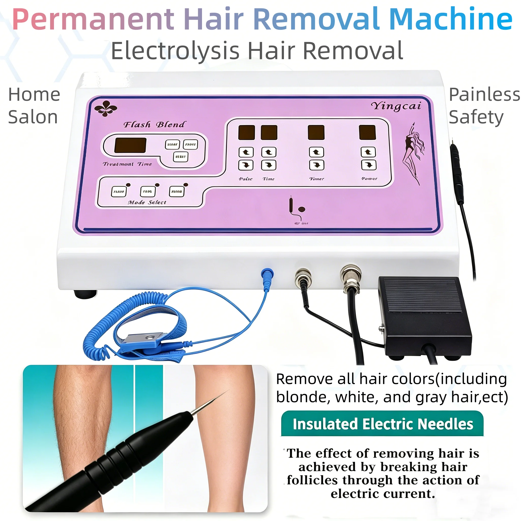 Electrolysis Hair Removal for All Hair Colors Device Permanent Hair Remove Machine for Women Men Body Bikini Home Salon Use
Electrolysis Hair Removal for All Hair Colors Device Permanent Hair Remove Machine for Women Men Body Bikini Home Salon Use
