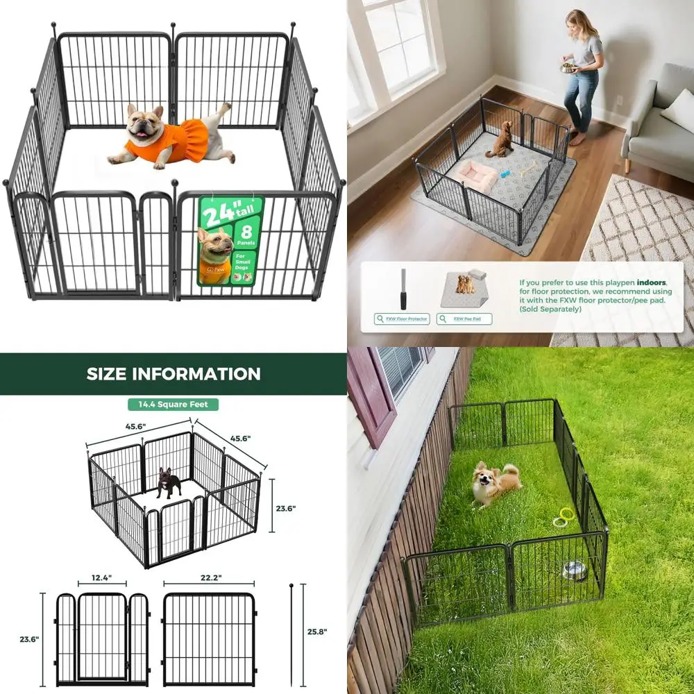 Портативный манеж для собак для использования в помещении и на улице, 24 дюйма, 8 панелей, подходит для маленьких собак, черный
Портативный манеж для собак для использования в помещении и на улице, 24 дюйма, 8 панелей, подходит для маленьких собак, черный