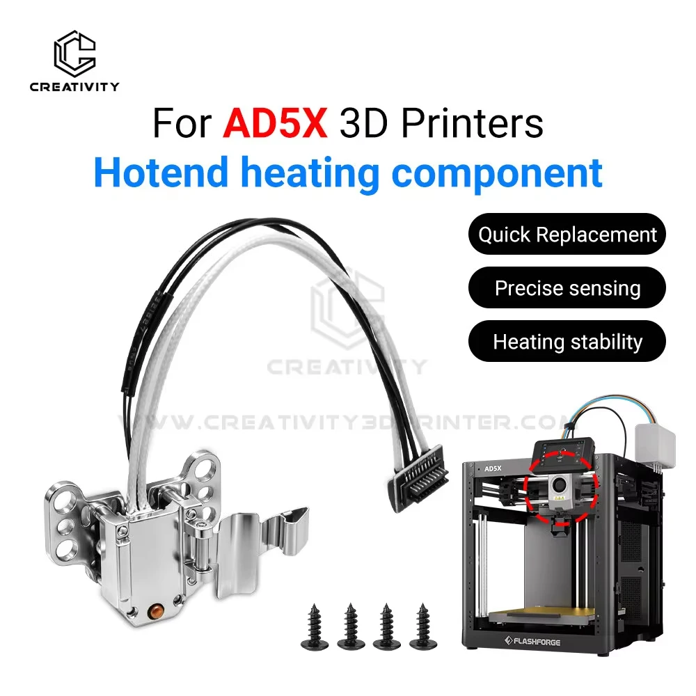 For Flashforge Ad5x Hotend Assembly Sensor Heating Kit with Heater Cartridge Thermistor for Flashforge Ad5x 3DPrinter Replacemen
For Flashforge Ad5x Hotend Assembly Sensor Heating Kit with Heater Cartridge Thermistor for Flashforge Ad5x 3DPrinter Replacemen
