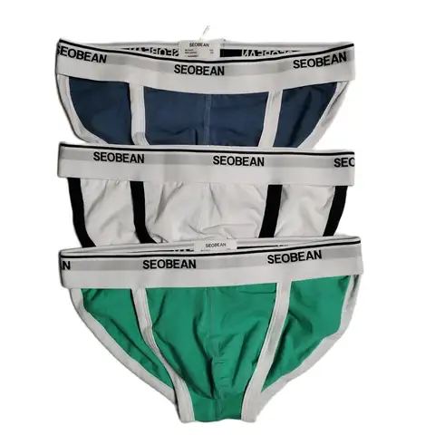 Seobean 2025 Men's Winter Solid Brief Underwear Sexy Comfortable Breathable Cotton Boxer Briefs