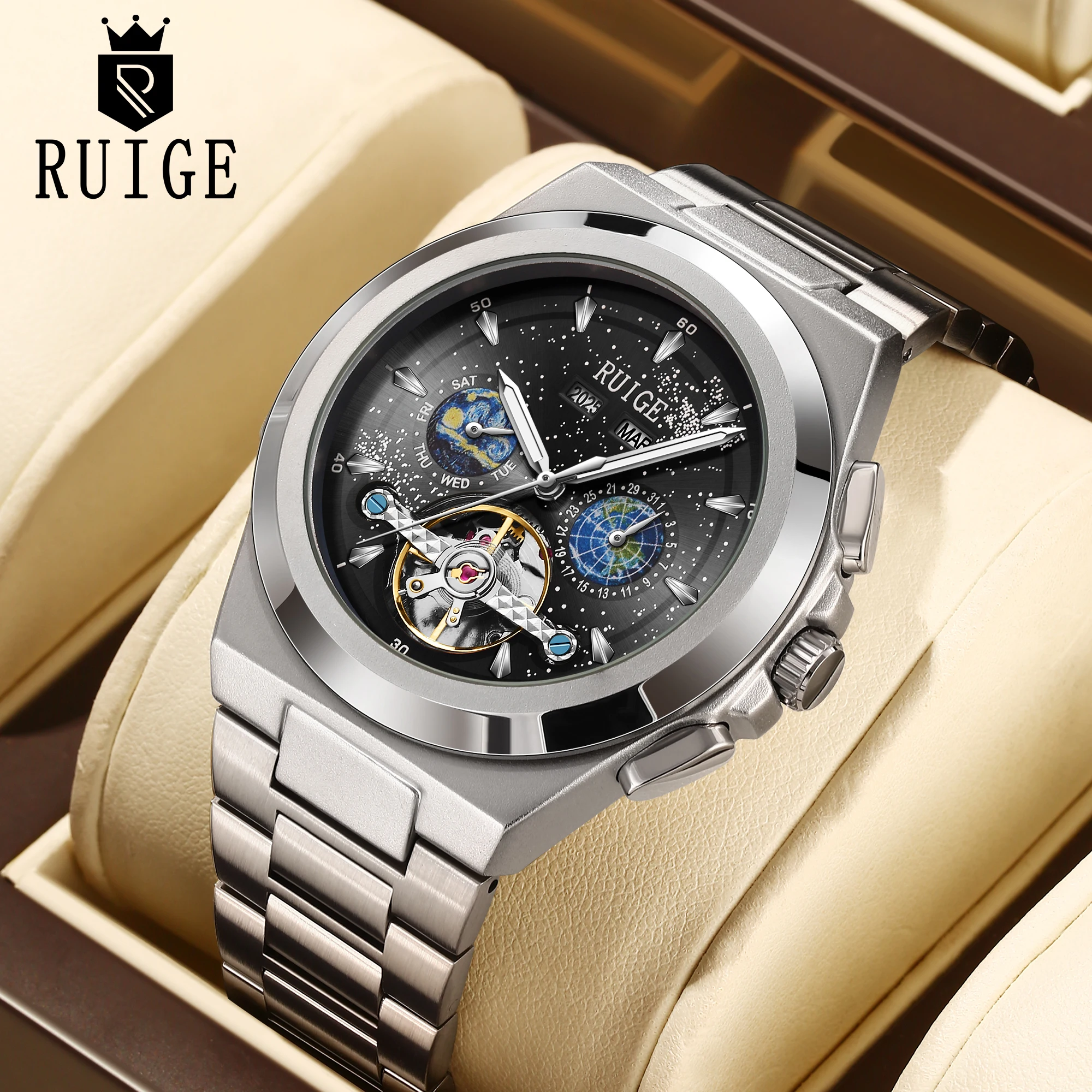 Men's Elegant Automatic Watch - Multi functional, stainless steel strap, high-end fashionable men's watch with automatic winding
Men's Elegant Automatic Watch - Multi functional, stainless steel strap, high-end fashionable men's watch with automatic winding