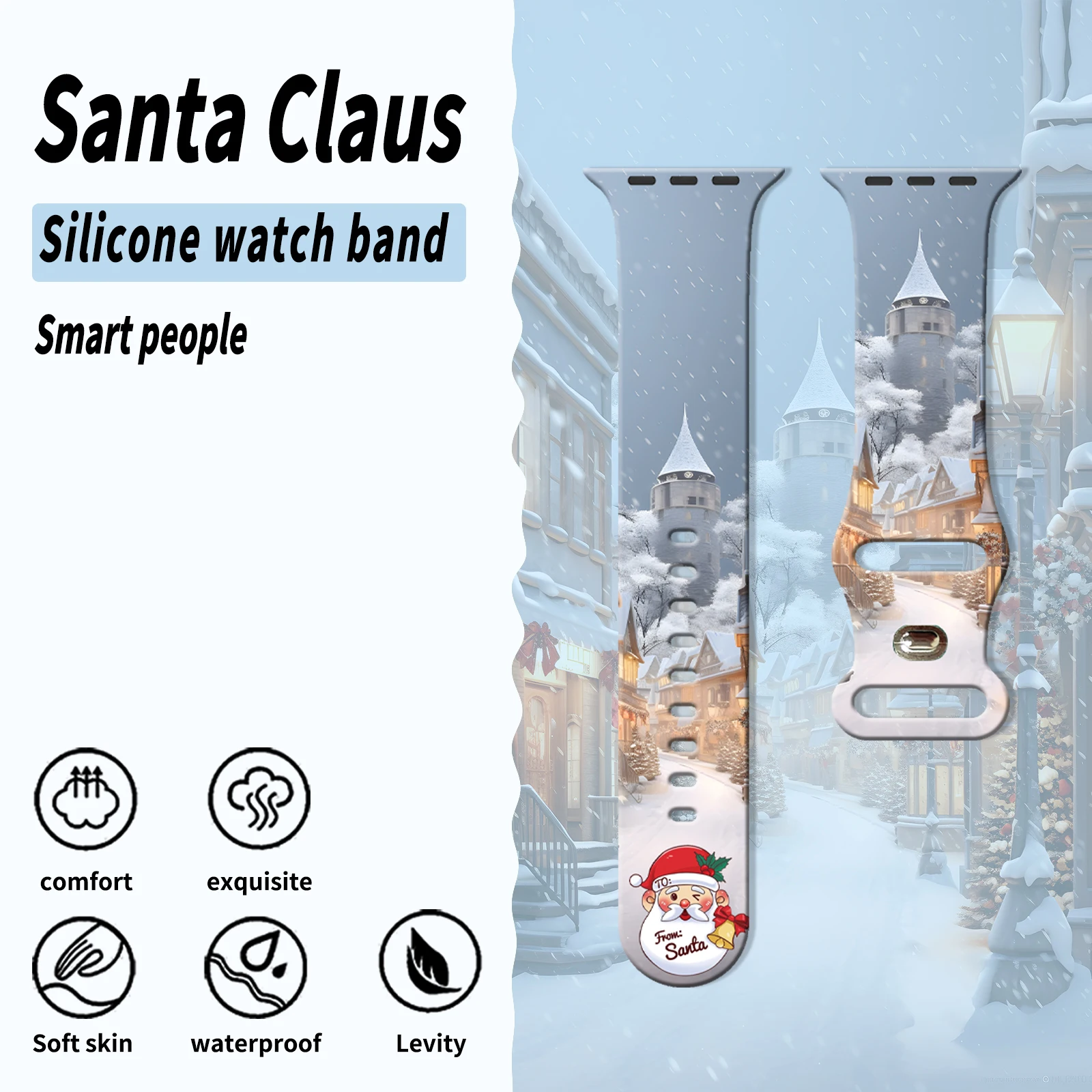 Santa Claus Coming Home Series 1 Printed Strap for Apple Watch 10 9 8 7 SE Silicone Band Replaceable Bracelet for iWatch
Santa Claus Coming Home Series 1 Printed Strap for Apple Watch 10 9 8 7 SE Silicone Band Replaceable Bracelet for iWatch