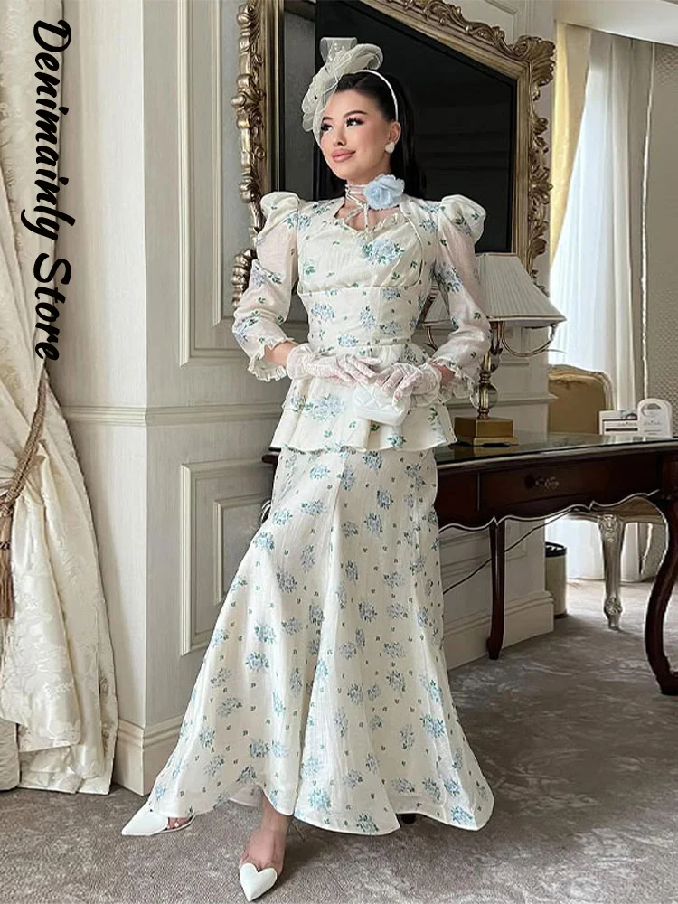 Elegant Print Lace Up Ruffle Skirt Set Women V-neck Puff Sleeve Slim Waist Top A-line Skirts 2025 Autumn Lady Holiday Party Suit
Elegant Print Lace Up Ruffle Skirt Set Women V-neck Puff Sleeve Slim Waist Top A-line Skirts 2025 Autumn Lady Holiday Party Suit