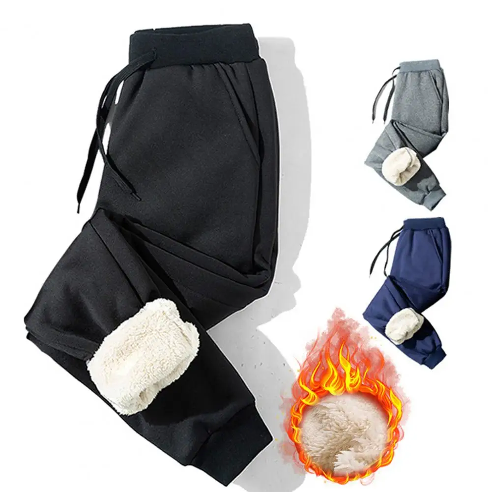 Mid-Rise Elastic Waist Pockets Shrinkable Cuffs Thickened Men Sweatpants Autumn Winter Drawstring Fleece Lined Jogging Pants
Mid-Rise Elastic Waist Pockets Shrinkable Cuffs Thickened Men Sweatpants Autumn Winter Drawstring Fleece Lined Jogging Pants