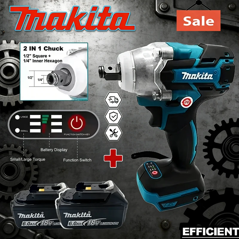Makita DTW600 3100IPM 18V Cordless Wrench 1/2Inch Brushless Screwdriver Rechargable Electric Screwdriver Vehicle Service Tool
Makita DTW600 3100IPM 18V Cordless Wrench 1/2Inch Brushless Screwdriver Rechargable Electric Screwdriver Vehicle Service Tool