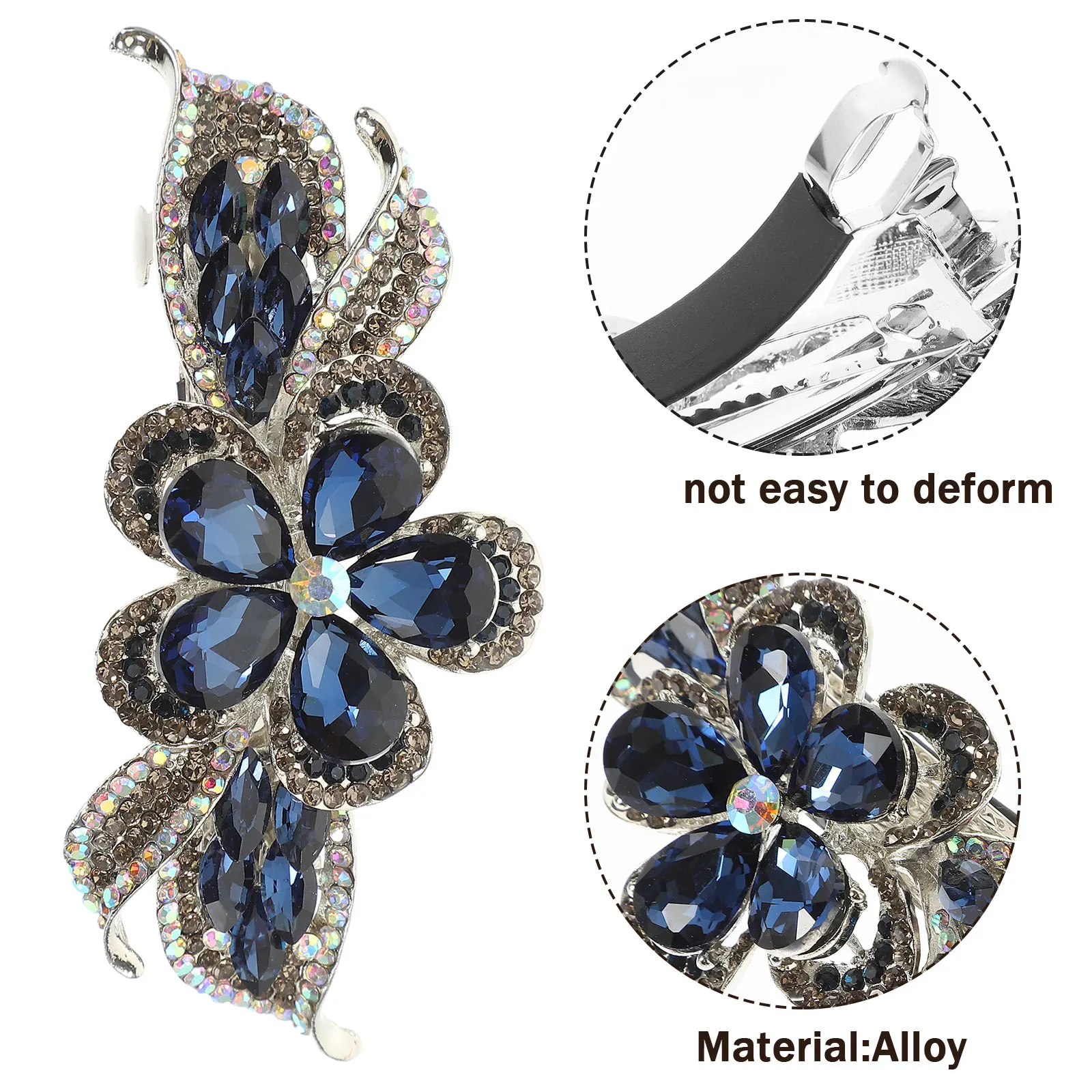 Sparkly Rhinestone Clip Alloy Spring Barrette Pin For Women Fine Thick Hair Bun Holder Daily Wedding Festival
Sparkly Rhinestone Clip Alloy Spring Barrette Pin For Women Fine Thick Hair Bun Holder Daily Wedding Festival