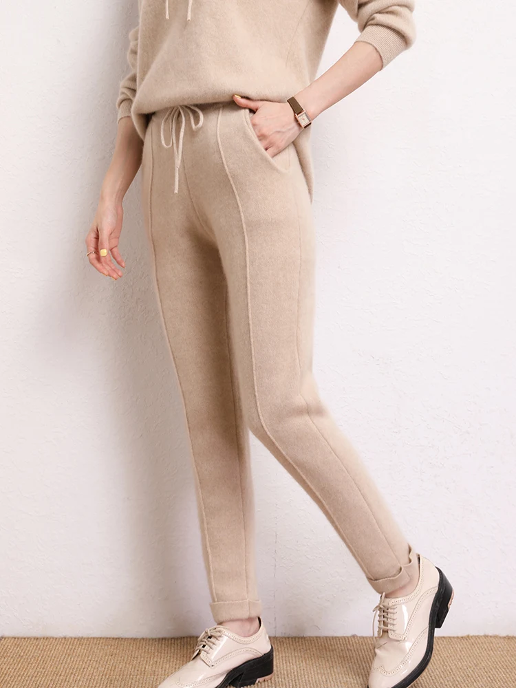 Smart Casual Women's Trousers 100% Cashmere Pencil Pants Autumn Winter Trousers Warm Lace-up Pocket Trousers Cozy Classic Pants
Smart Casual Women's Trousers 100% Cashmere Pencil Pants Autumn Winter Trousers Warm Lace-up Pocket Trousers Cozy Classic Pants