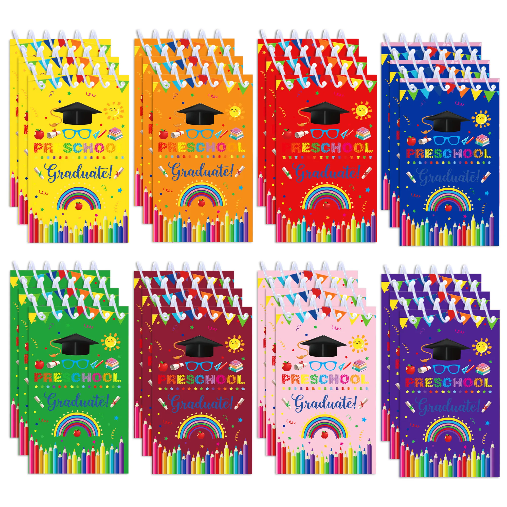 8/16/24pcs Graduation Season Vertical Spiral Pocket Notebooks,Coil Booklet Notepads For Office Stationery School Diaries
8/16/24pcs Graduation Season Vertical Spiral Pocket Notebooks,Coil Booklet Notepads For Office Stationery School Diaries