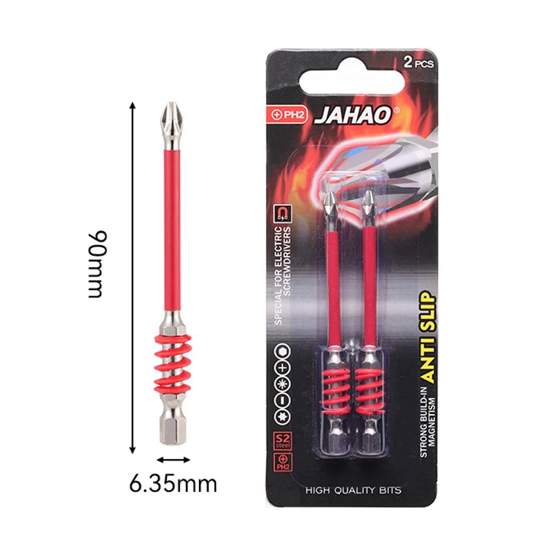 2pcs PH2 Magnetic Screwdriver Bits 65/70/90/150mm Anti-Slip Spring Loaded 1/4'' Hex Shank Phillips Driver Bit Set
2pcs PH2 Magnetic Screwdriver Bits 65/70/90/150mm Anti-Slip Spring Loaded 1/4'' Hex Shank Phillips Driver Bit Set