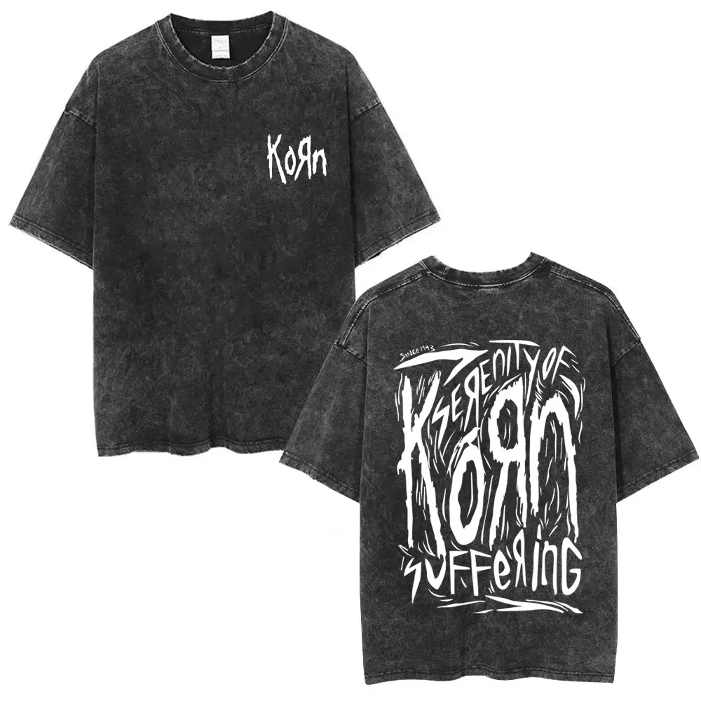 Korn Retro Washed T Shirt Men Women Metal Gothic Rock Band T Shirts Men's Vintage Oversized Short Sleeve T-shirt 90s Streetwear
Korn Retro Washed T Shirt Men Women Metal Gothic Rock Band T Shirts Men's Vintage Oversized Short Sleeve T-shirt 90s Streetwear