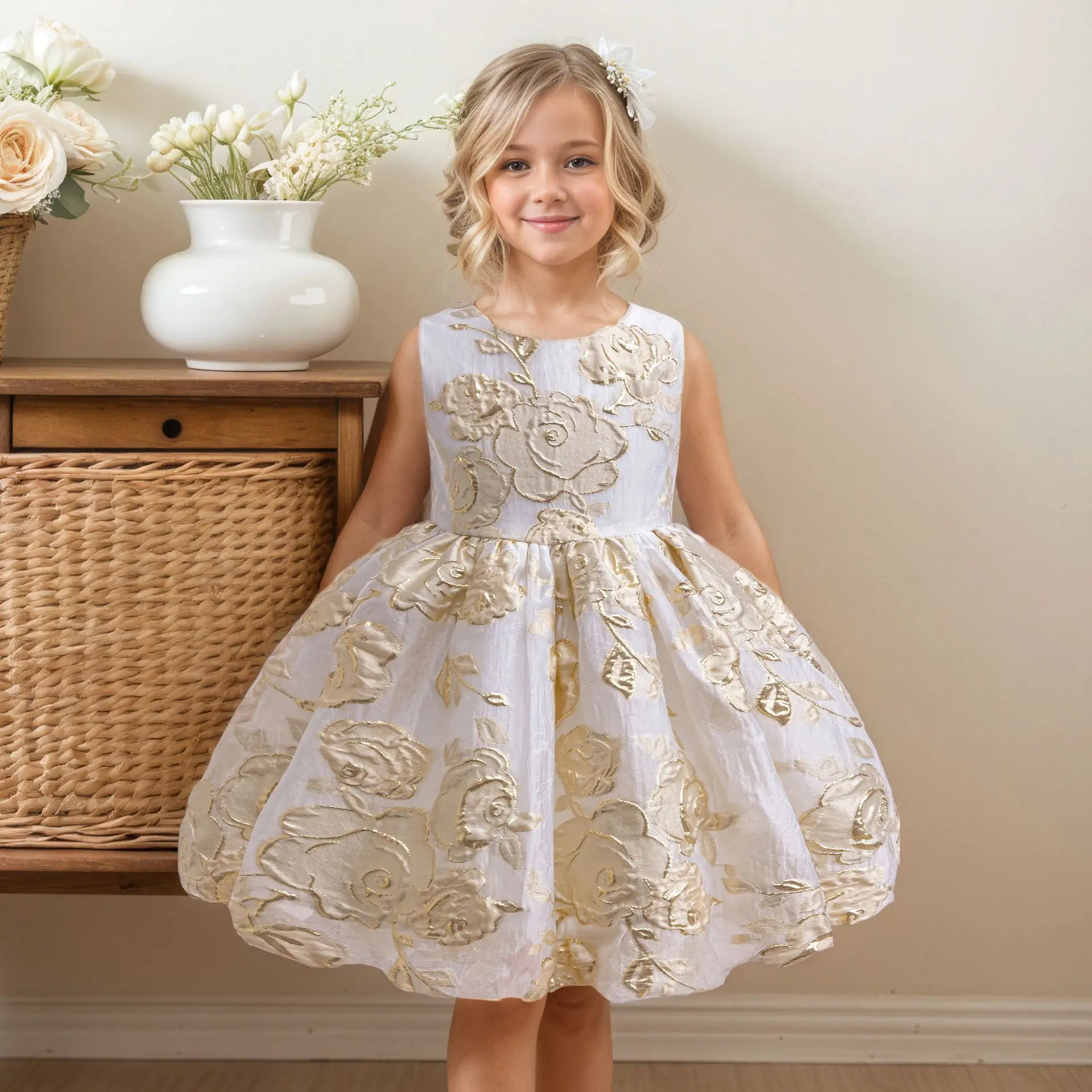 Girls Sleeveless Flower Embroidery Princess Dress Children Party Dress For Kids Performance Wedding Birthday Ceremony Puffy Gown
Girls Sleeveless Flower Embroidery Princess Dress Children Party Dress For Kids Performance Wedding Birthday Ceremony Puffy Gown