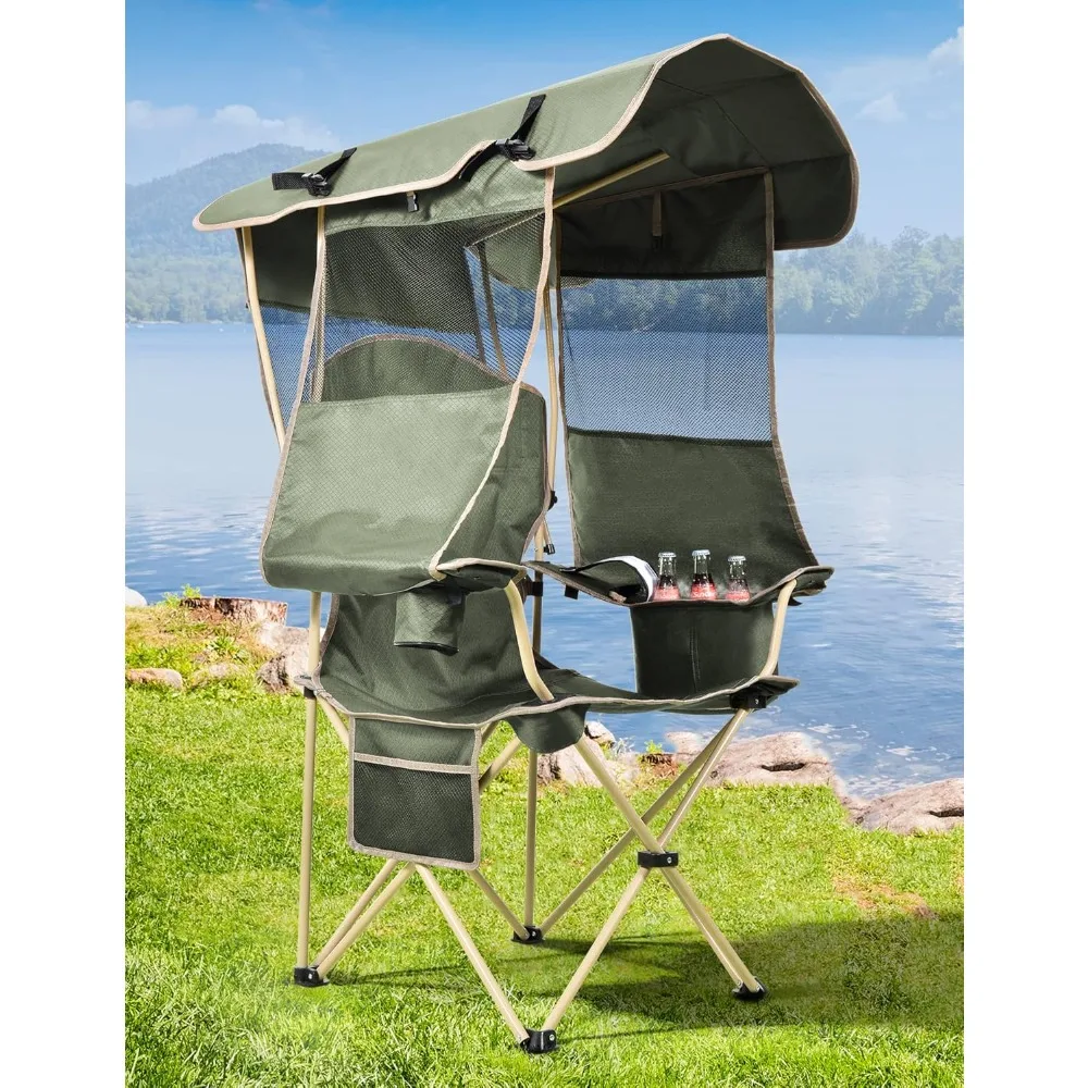 Canopy beach chair with cooler, cup holder, side pocket for outdoor sports, beach, camping, fishing - supports 330 LBS
Canopy beach chair with cooler, cup holder, side pocket for outdoor sports, beach, camping, fishing - supports 330 LBS