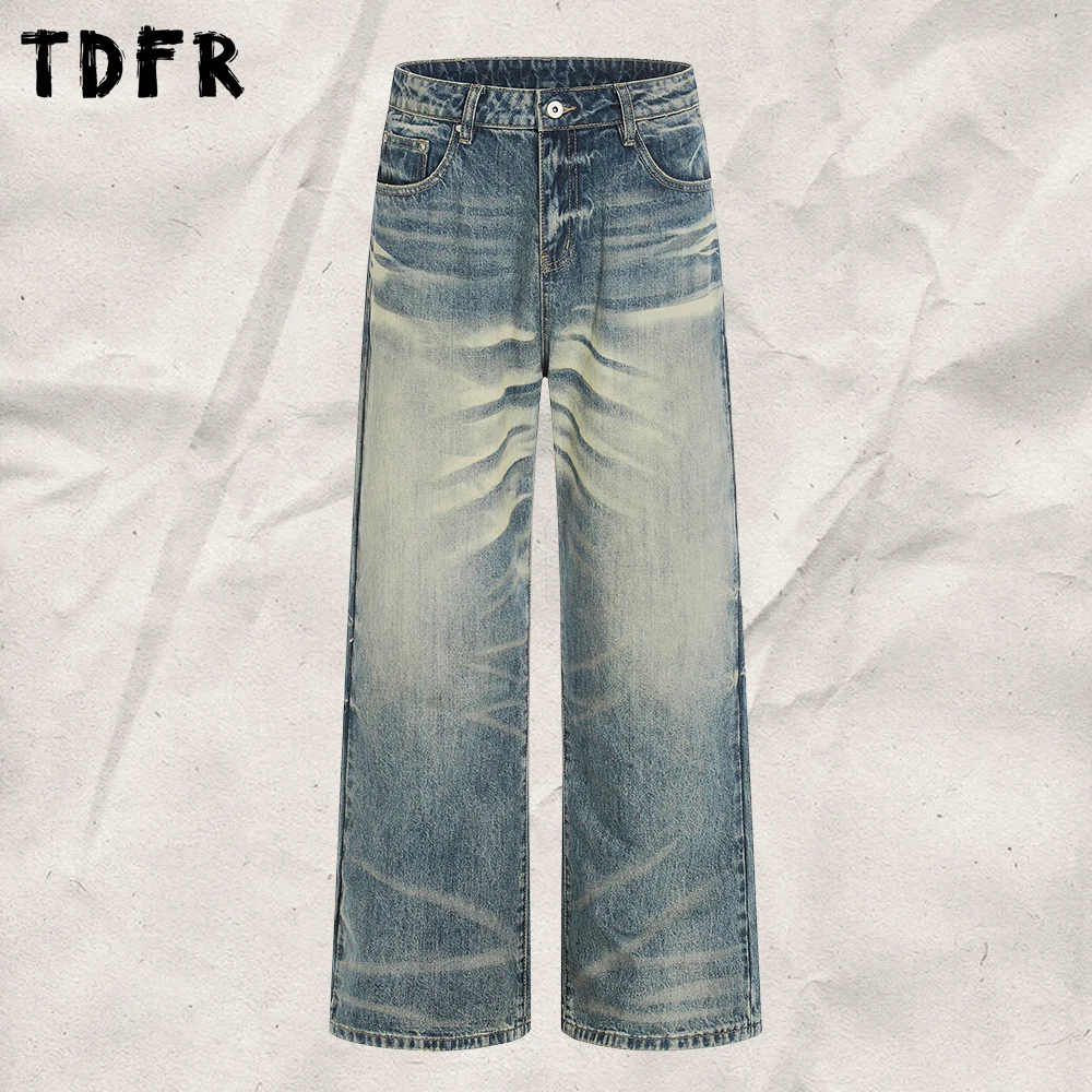Whiskered Washed Distressed Jeans Mens Retro Casual Loose Straight-leg Denim Pants Man
Whiskered Washed Distressed Jeans Mens Retro Casual Loose Straight-leg Denim Pants Man