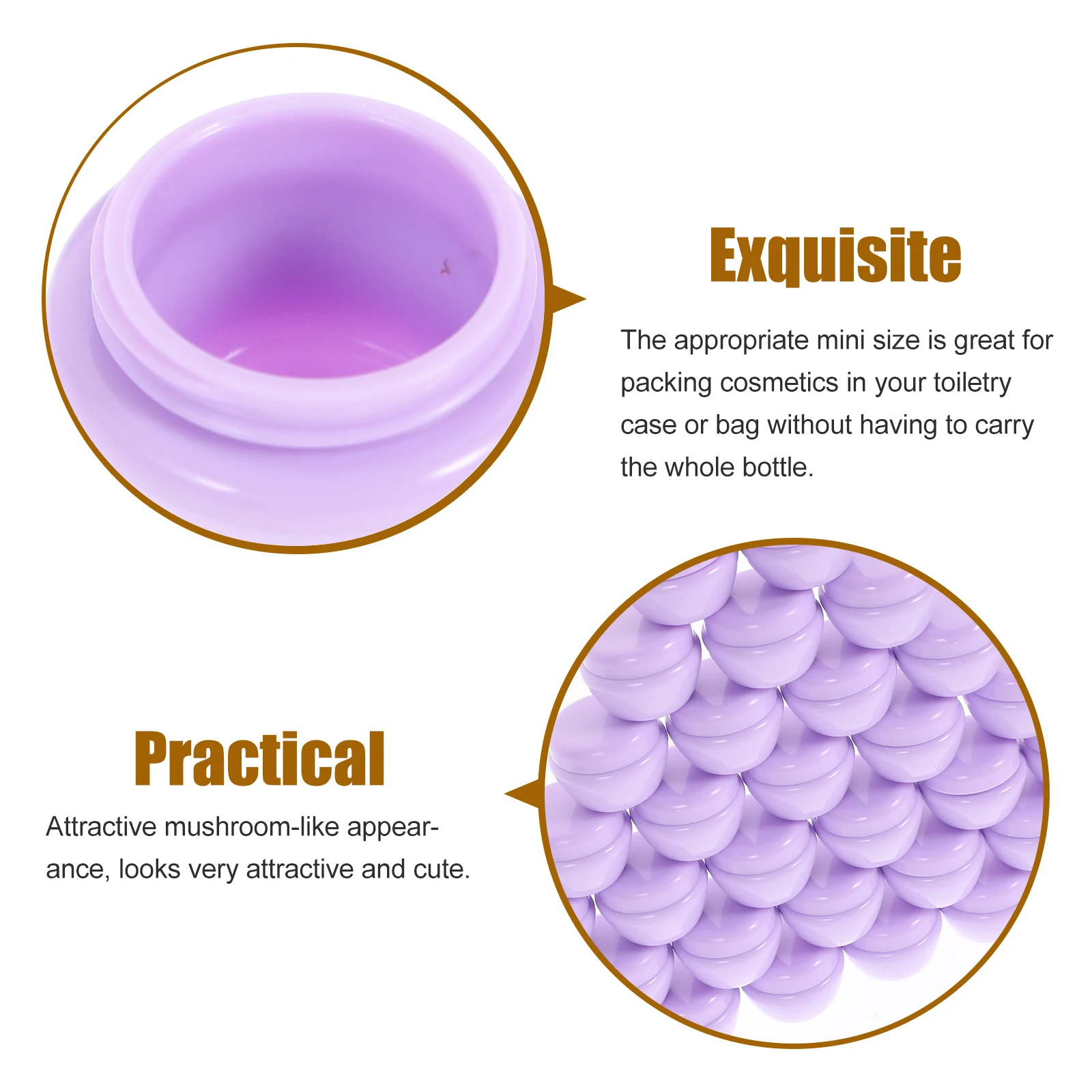 40 Pcs Mushroom Cream Jar Comestic Jars with Cover Mini Pot Storage Containers Makeup Purple Sample Travel 
40 Pcs Mushroom Cream Jar Comestic Jars with Cover Mini Pot Storage Containers Makeup Purple Sample Travel