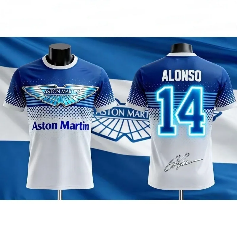 Aston Martin Team Alonso 14 Signature Short-sleeve T-shirt Racing Fan Souvenir Sport Casual Top
Aston Martin Team Alonso 14 Signature Short-sleeve T-shirt Racing Fan Souvenir Sport Casual Top