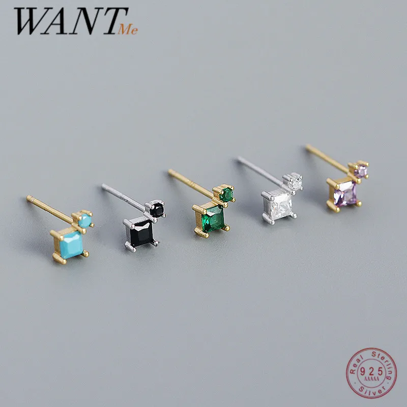 WANTME 925 Sterling Silver Bohemian Simple Color Zircon Geometric Small Stud Earrings for Women Fashion Party Ear Bone Jewelry
WANTME 925 Sterling Silver Bohemian Simple Color Zircon Geometric Small Stud Earrings for Women Fashion Party Ear Bone Jewelry