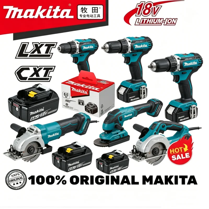Original Makita 6Ah for Makita 18V Battery BL1830B BL1850B BL1850 BL1840 BL1860 BL1815 Replacement Lithium Battery
Original Makita 6Ah for Makita 18V Battery BL1830B BL1850B BL1850 BL1840 BL1860 BL1815 Replacement Lithium Battery