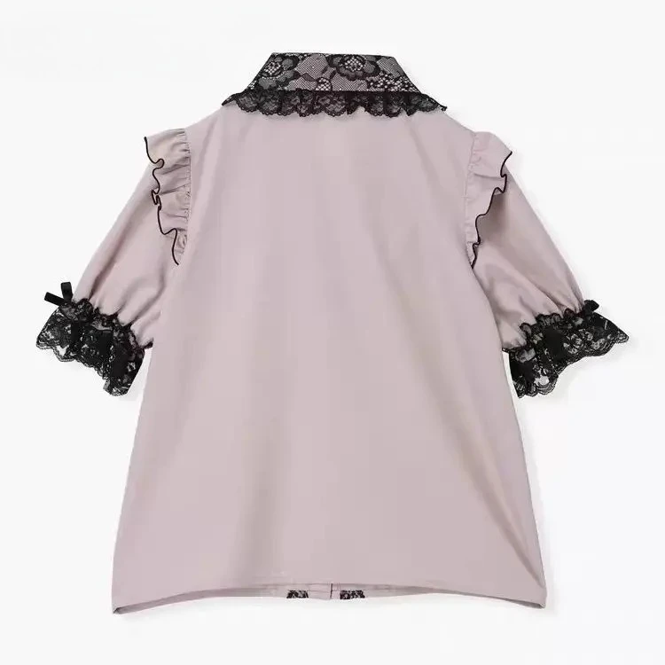 Japanese Style Summer New Women's Shirt Bowknot Cute Lace Short-sleeve Blouse Sweet and Versatile Turn-down Collar Tops
Japanese Style Summer New Women's Shirt Bowknot Cute Lace Short-sleeve Blouse Sweet and Versatile Turn-down Collar Tops