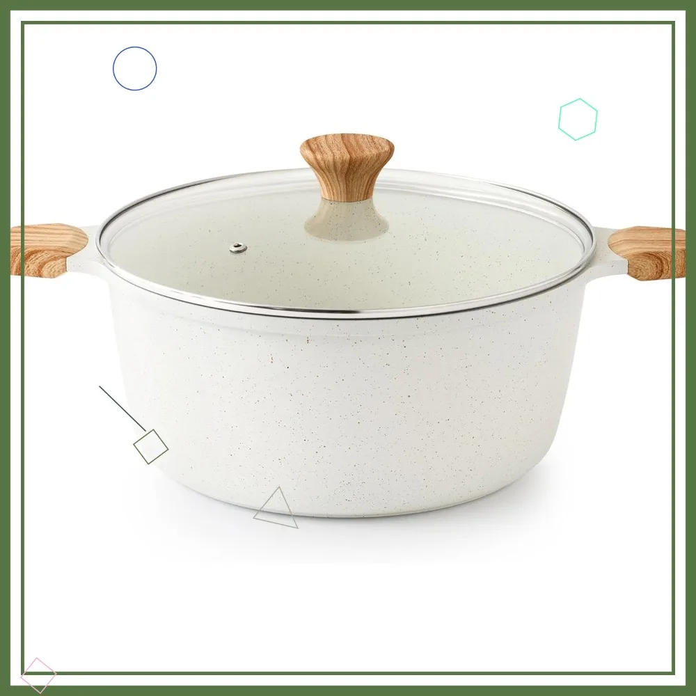 7 Qt Ceramic Nonstick Stock Pot with Lid, Induction Compatible, PFAS & PTFE Free for Soup and Pasta
7 Qt Ceramic Nonstick Stock Pot with Lid, Induction Compatible, PFAS & PTFE Free for Soup and Pasta