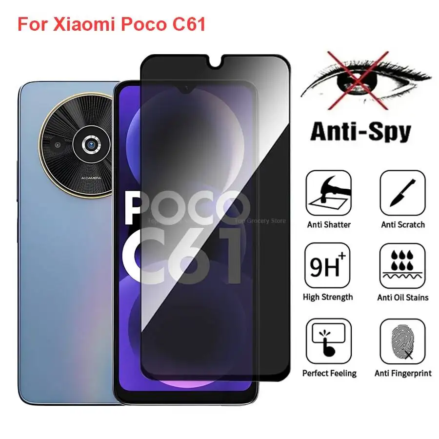 Poco C61 Anti Spy Privacy Tempered Glass Protector Compatible For Xiaomi Pococ61 Full Cover Screen Phone Film
Poco C61 Anti Spy Privacy Tempered Glass Protector Compatible For Xiaomi Pococ61 Full Cover Screen Phone Film