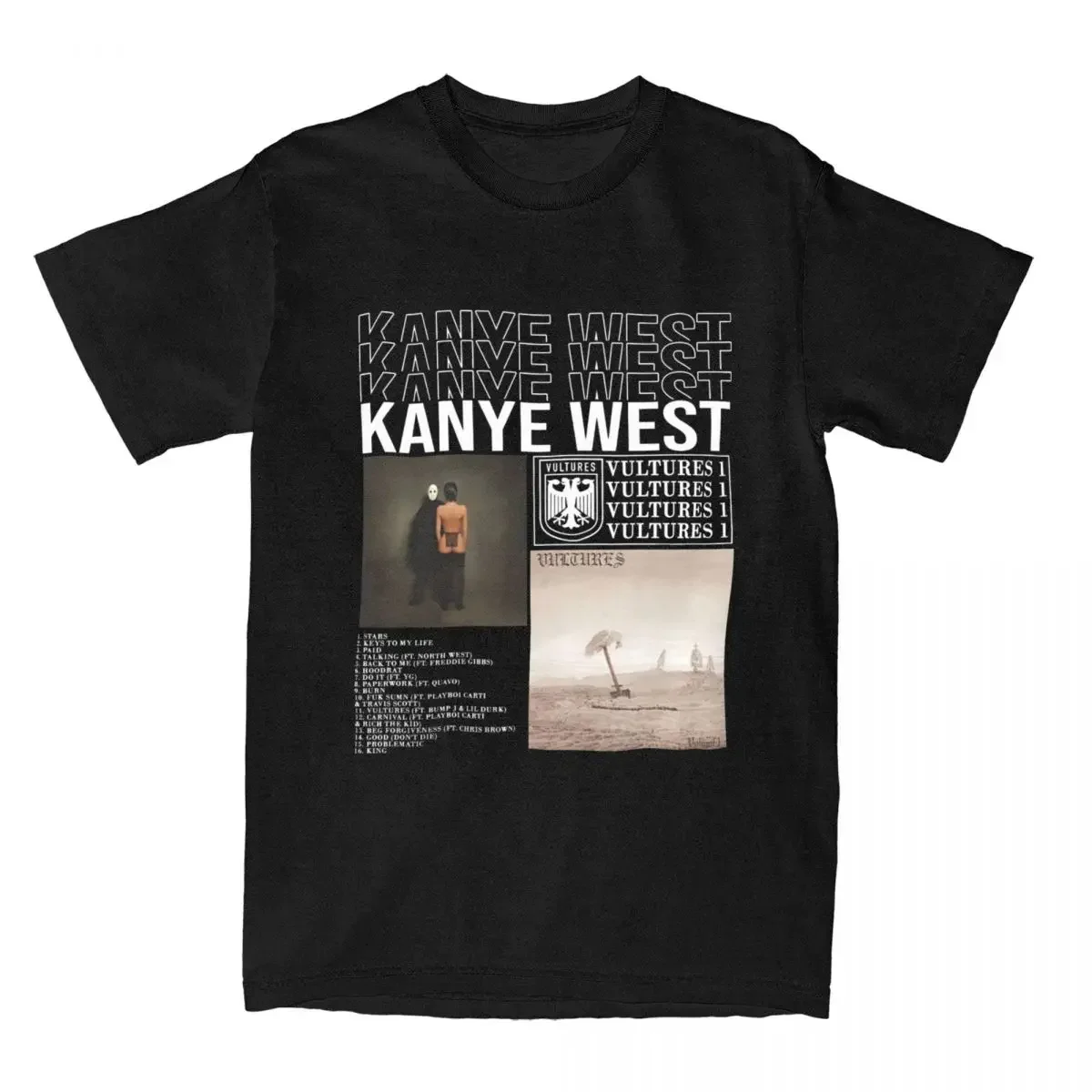 kjkj Accessories Hip Hop Ty Dolla Sign Rap Cotton T-shirt Graphic Printed Tee Shirt Men Women's Vultures 1 Album Kanye West hara
kjkj Accessories Hip Hop Ty Dolla Sign Rap Cotton T-shirt Graphic Printed Tee Shirt Men Women's Vultures 1 Album Kanye West hara