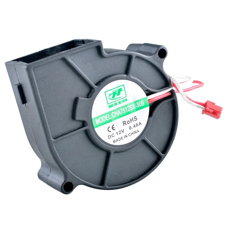 CHA7512SX-30B 7530 7.5cm 75mm blower fan 75x75x30mm DC12V 0.48A Centrifugal turbine blower for air purifier humidifier
CHA7512SX-30B 7530 7.5cm 75mm blower fan 75x75x30mm DC12V 0.48A Centrifugal turbine blower for air purifier humidifier