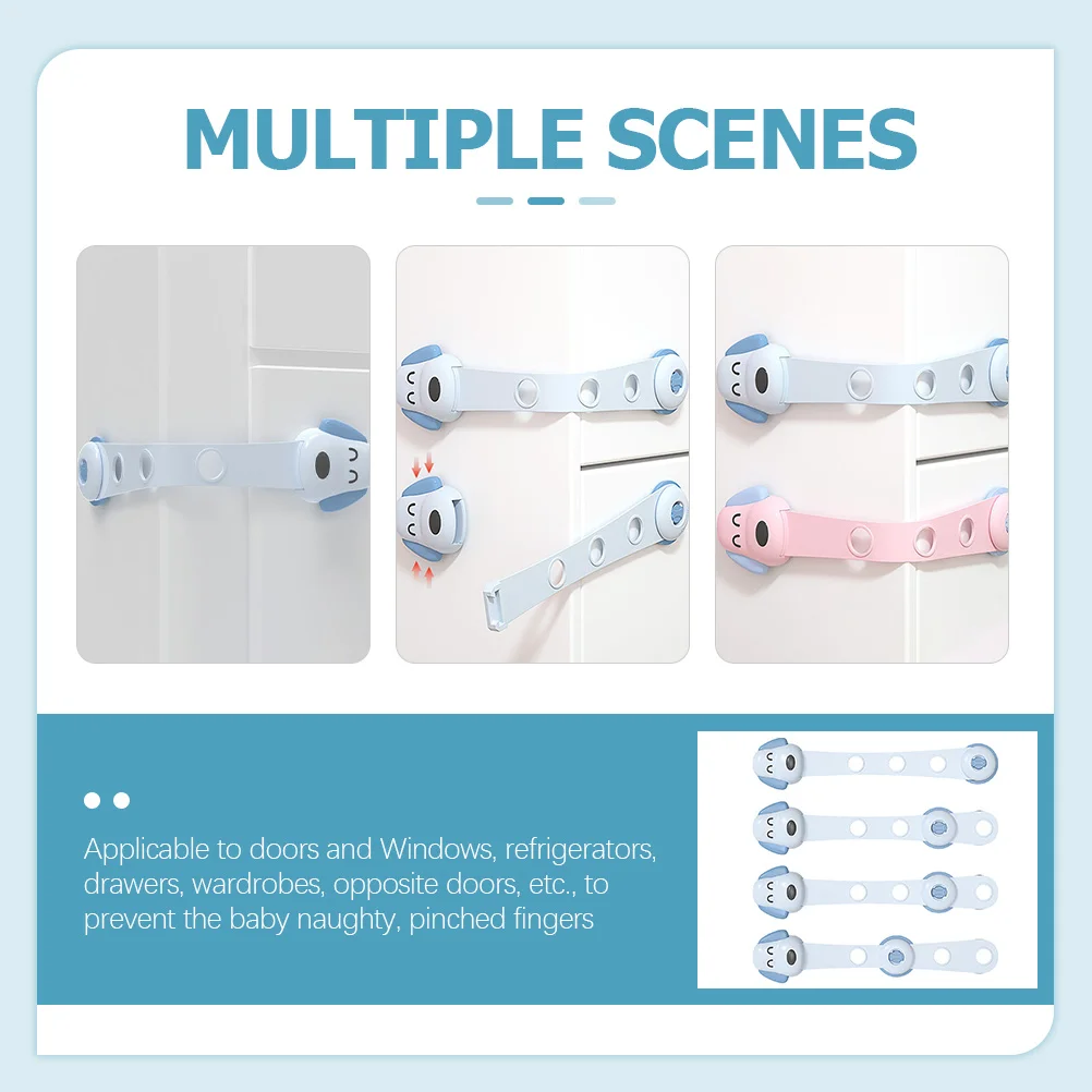 4 шт. детские замки с ремнями безопасности, вращающиеся на 90 градусов, без следов, простые в использовании для шкафов, ящиков, дверей холодильника, защитные замки
4 шт. детские замки с ремнями безопасности, вращающиеся на 90 градусов, без следов, простые в использовании для шкафов, ящиков, дверей холодильника, защитные замки
