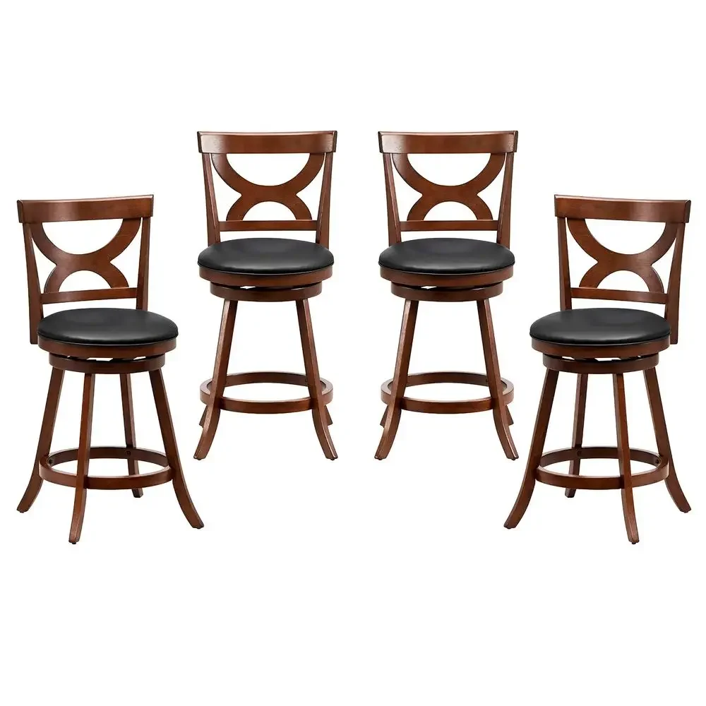 Bar Stools Set of 4, 360Degree Swivel Chairs with Soft Cushion amp Elegant Hollow Backrest, Rubber Wood Footrests, Upholstered
Bar Stools Set of 4, 360Degree Swivel Chairs with Soft Cushion amp Elegant Hollow Backrest, Rubber Wood Footrests, Upholstered