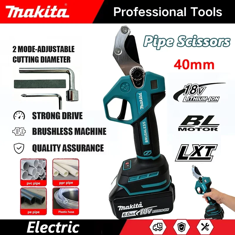 Makita Electric Pipe Scissor 40mm Cordless Plumbing Scissors Brushless PPR PVC Cutting Shears Power Tools
Makita Electric Pipe Scissor 40mm Cordless Plumbing Scissors Brushless PPR PVC Cutting Shears Power Tools