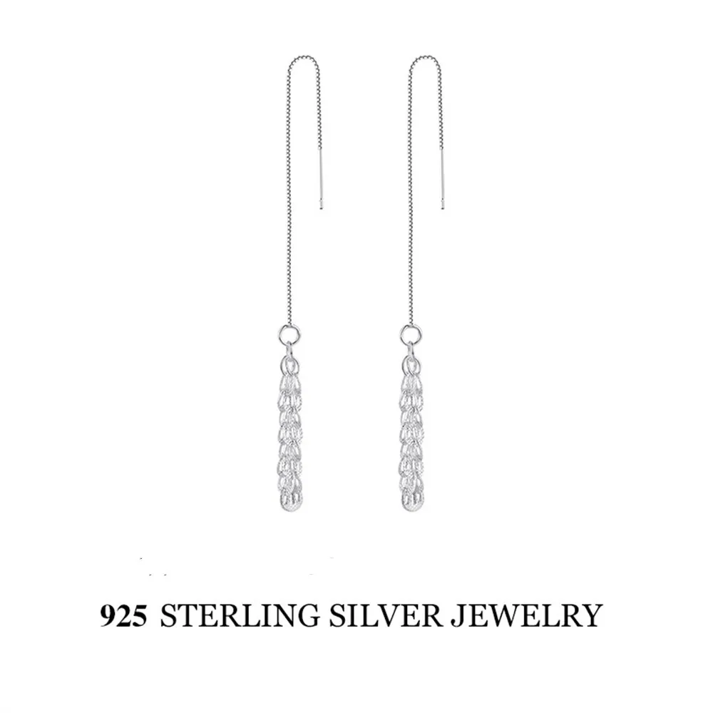 Корейский стиль S925, серебряные серьги с длинными кисточками и перьями, женские высококачественные минималистичные серьги с пшеничными ушками
Корейский стиль S925, серебряные серьги с длинными кисточками и перьями, женские высококачественные минималистичные серьги с пшеничными ушками