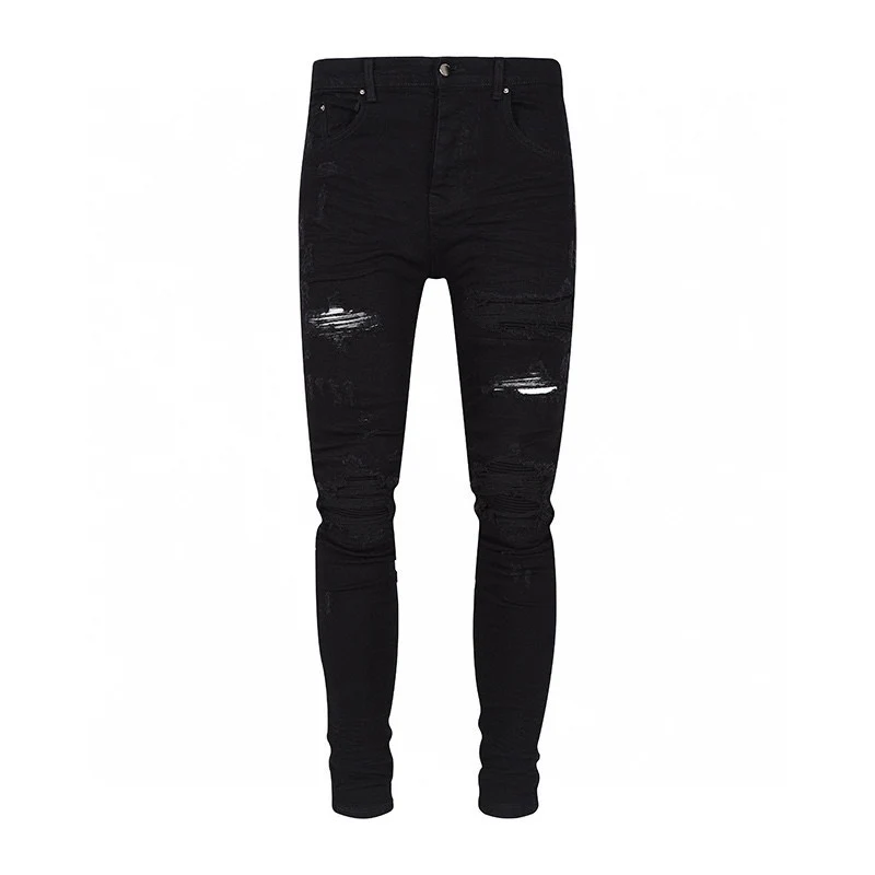 Fashionable new men's black jeans, elastic slim fit washed jeans, high street hip-hop brand designer, white patch pants, hombre
Fashionable new men's black jeans, elastic slim fit washed jeans, high street hip-hop brand designer, white patch pants, hombre
