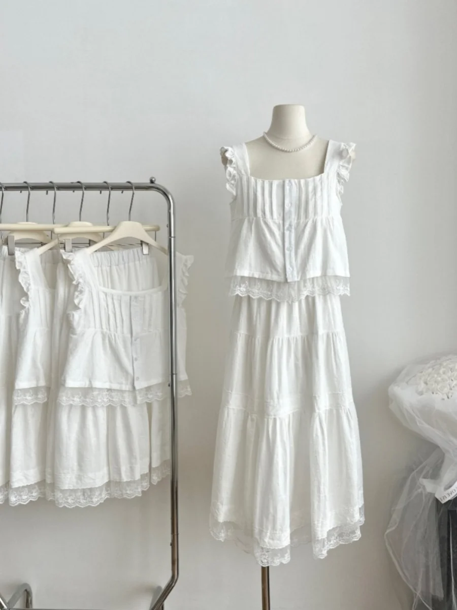 Two-Piece Set Sweet Fly Sve Irt and High Waist Midi Skirt for Women Summer New Arrival Polyester Material
Two-Piece Set Sweet Fly Sve Irt and High Waist Midi Skirt for Women Summer New Arrival Polyester Material