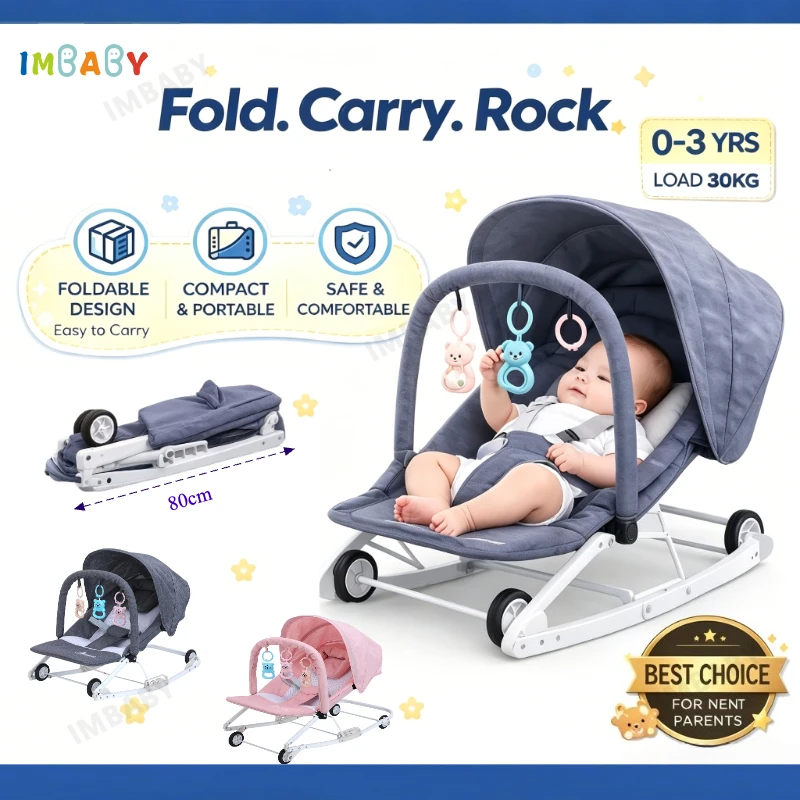 2 In 1 Baby Rocker Bouncer Chair 0-36 Months Portable Foldable With Sun Canopy Toy Kids Soothing Sleeping Chair Max Load 30KG
2 In 1 Baby Rocker Bouncer Chair 0-36 Months Portable Foldable With Sun Canopy Toy Kids Soothing Sleeping Chair Max Load 30KG