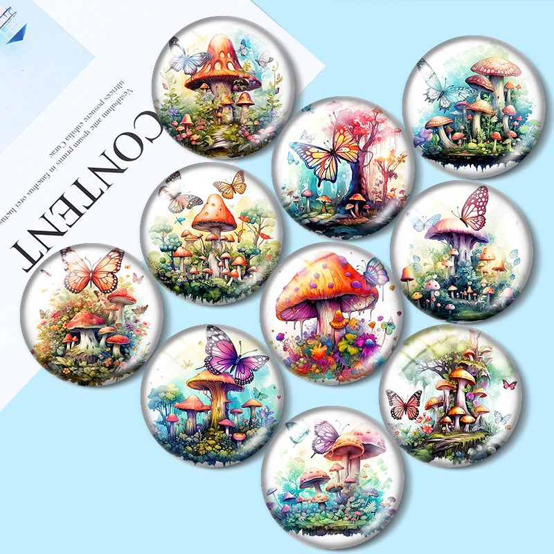 Watercolor Mushroom House 12mm/18mm/20mm/25mm Round Photo glass cabochon demo flat back Making findings
Watercolor Mushroom House 12mm/18mm/20mm/25mm Round Photo glass cabochon demo flat back Making findings