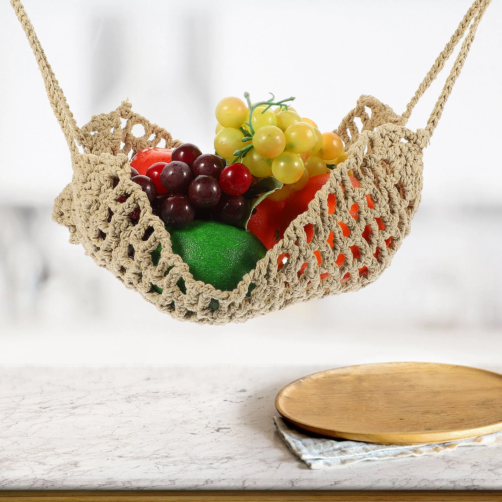 Fruit Hammock Hanging Basket Large Capacity Handmade Cotton Rope Kitchen Storage Organizer For Fruits Vegetables Bananas
Fruit Hammock Hanging Basket Large Capacity Handmade Cotton Rope Kitchen Storage Organizer For Fruits Vegetables Bananas